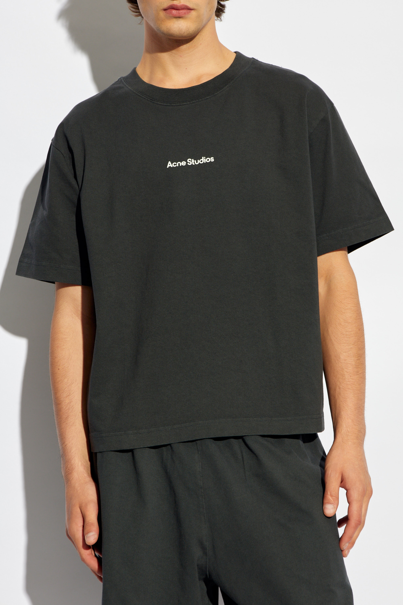 Black T - shirt with logo Acne Studios